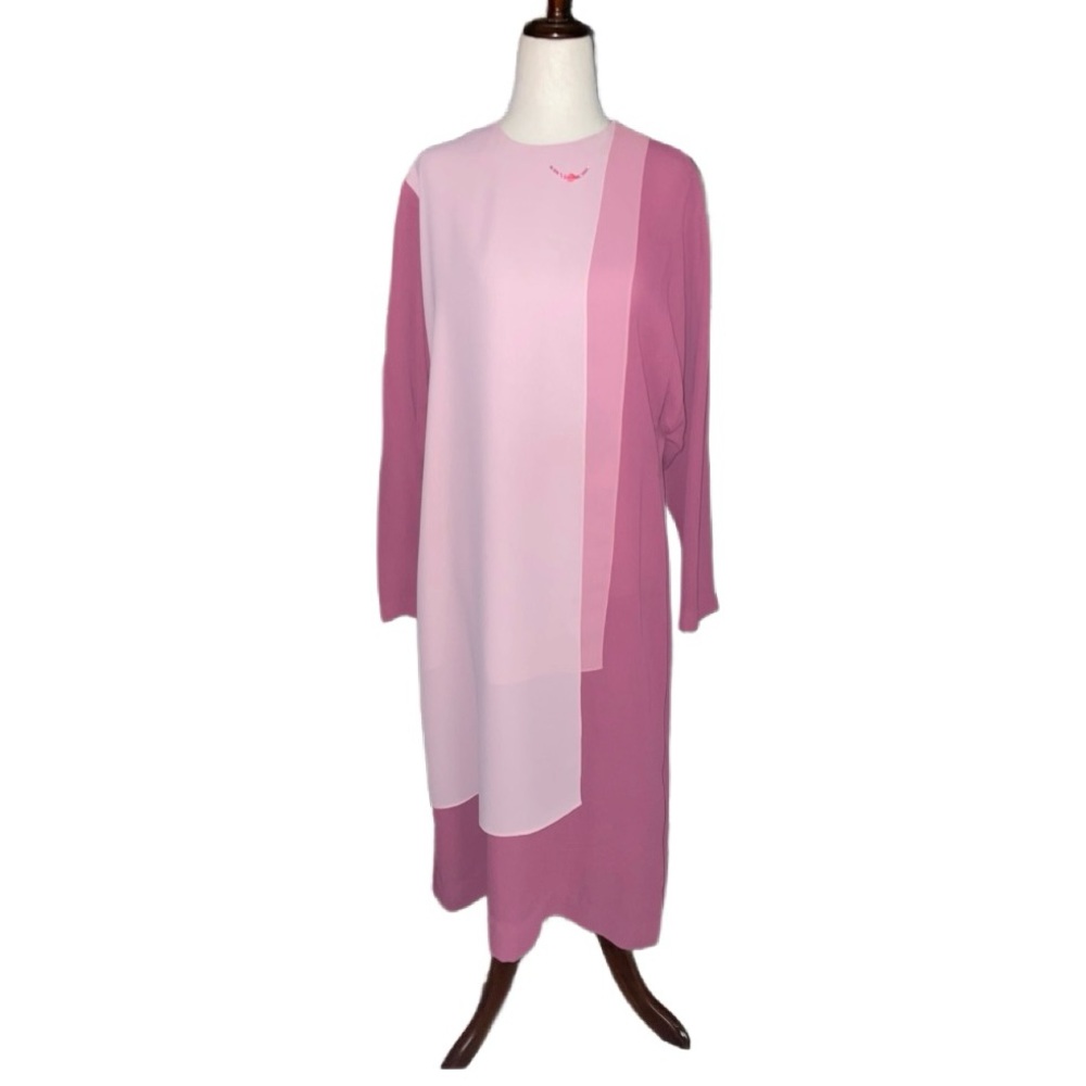 Herman Marcus ~ Women’s Size 14 ~ Vintage (1970’s) ~ USA ~ Pink ~ Sheer Dress